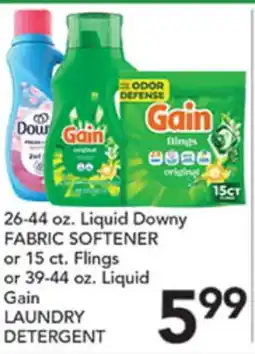 Pete's Fresh Market 26-44 oz. Liquid Downy FABRIC SOFTENER or 15 ct. Flings or 39-44 oz. Liquid Gain LAUNDRY DETERGENT offer