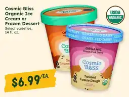 Sprouts Farmers Market Cosmic Bliss Organic Ice Cream or Frozen Dessert offer