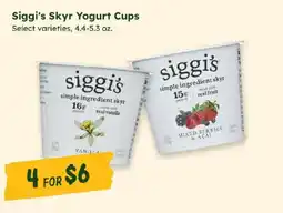 Sprouts Farmers Market Siggi's Skyr Yogurt Cups offer