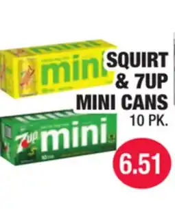 Carnicerias Jimenez SQUIRT & 7UP MINI CANS offer