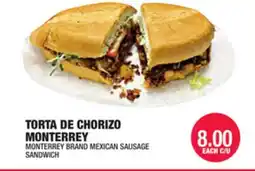 Carnicerias Jimenez TORTA DE CHORIZO MONTERREY offer