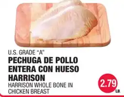Carnicerias Jimenez U.S. GRADE A PECHUGA DE POLLO ENTERA CON HUESO HARRISON offer