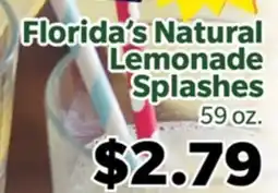 Living Fresh Market Florida's Natural Lemonade Splashes offer