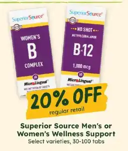 Sprouts Farmers Market Superior Source Men's or Women's Wellness Support offer