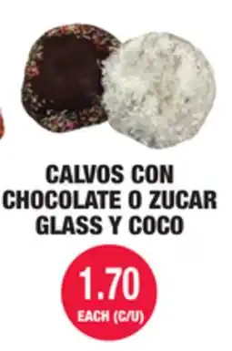 Carnicerias Jimenez CALVOS CON CHOCOLATE O ZUCAR GLASS Y COCO offer