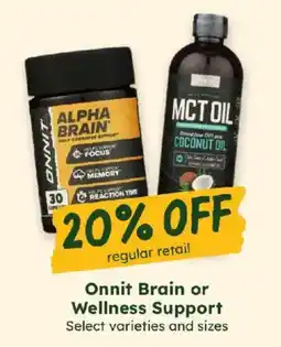 Sprouts Farmers Market Onnit Brain or Wellness Support offer