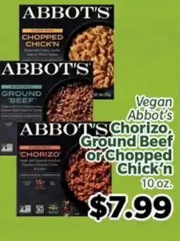 Living Fresh Market Vegan Abbot's Chorizo, Ground Beef or Chopped Chick'n offer