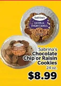 Living Fresh Market Sabrina's Chocolate Chip or Raisin Cookies offer
