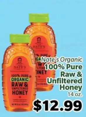 Living Fresh Market Nate's Organic 100% Pure Raw & Unfiltered Honey offer