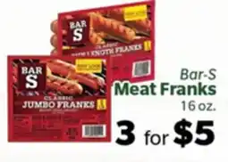 Living Fresh Market Bar-S Meat Franks offer