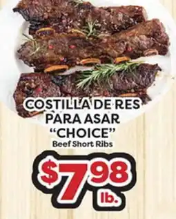 Torres Supermercado COSTILLA DE RES PARA ASAR CHOICE Beef Short Ribs offer