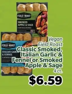 Living Fresh Market Vegan Field Roast Classic Smoked, Italian Garlic & Fennel or Smoked Apple & Sage offer