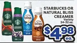 Torres Supermercado STARBUCKS OR NATURAL BLISS CREAMER offer