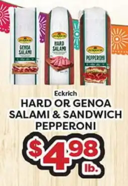 Torres Supermercado Eckrich HARD OR GENOA SALAMI & SANDWICH PEPPERONI offer