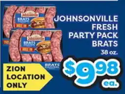 Torres Supermercado JOHNSONVILLE FRESH PARTY PACK BRATS offer