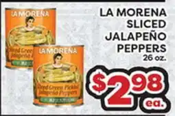 Torres Supermercado LA MORENA SLICED JALAPEÑO PEPPERS offer