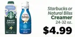 Living Fresh Market Starbucks or Natural Bliss Creamer offer
