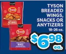 Torres Supermercado TYSON BREADED WINGS, SNACKS OR ANYTIZERS offer