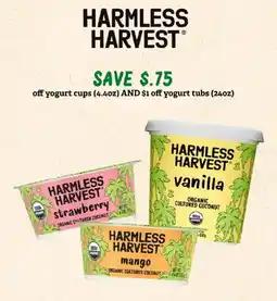Sprouts Farmers Market Harmless Harvest yogurt offer