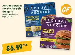 Sprouts Farmers Market Actual Veggies Frozen Veggie Burgers offer