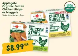 Sprouts Farmers Market Applegate organic frozen chicken strips or nuggets offer