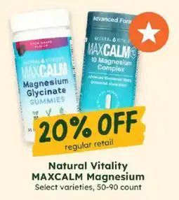 Sprouts Farmers Market Natural Vitality MAXCALM Magnesium offer