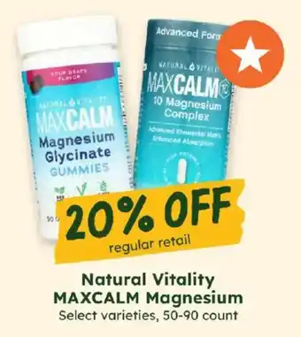 Natural Vitality MAXCALM Magnesium