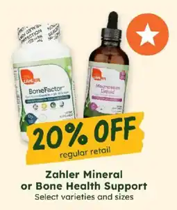 Sprouts Farmers Market Zahler Mineral or Bone Health Support offer