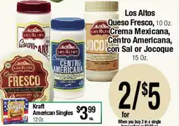 Big Saver Foods Los Altos Queso Fresco, 10 Oz. Crema Mexicana, Centro Americana, con Sal or Jocoque offer