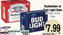Big Saver Foods Budweiser or Bud Light Beer offer