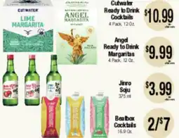 Big Saver Foods Cutwater Ready to Drink Cocktails, Angel Ready to Drink Margaritas, Jinro Squ, Beatbox Cocktails offer