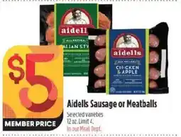 Raley's Aidells Sausage or Meatballs offer