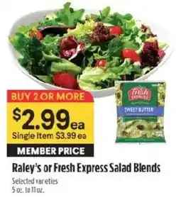 Raley's Raley's or Fresh Express Salad Blends offer