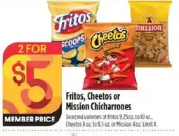 Raley's Fritos, Cheetos or Mission Chicharrones offer