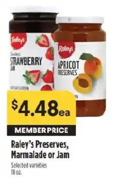 Raley's Raley's Preserves, Marmalade or Jam offer