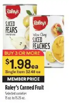Raley's Raley's canned fruit offer