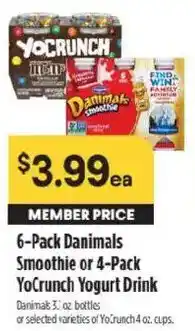 Raley's Danimals Smoothie or YoCrunch Yogurt Drink offer