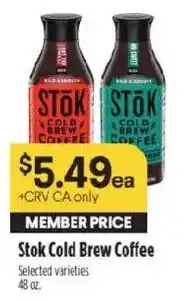 Raley's Stok Cold Brew Coffee offer