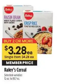 Raley's Raley's Cereal offer