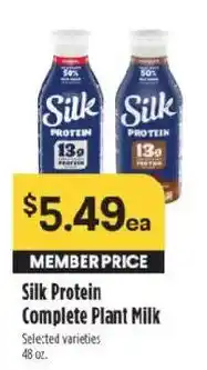 Raley's Silk Protein Complete Plant Milk offer