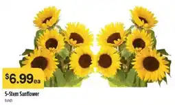 Raley's 5-Stem Sunflower bunch offer