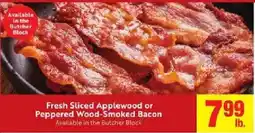 Save Mart Fresh Sliced Applewood or Pepperced Wood-Smoked Bacon offer