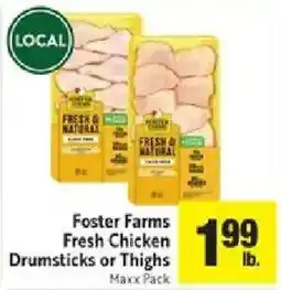 Save Mart Foster Farms Fresh Chicken Drumsticks or Thighs offer
