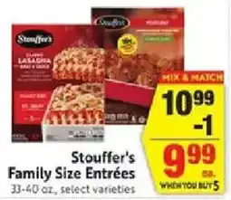 Save Mart Stouffer's Family Size Entrées offer
