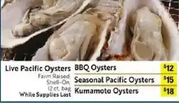 Save Mart Live Pacific Oysters offer