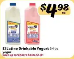 Fresco y Más El Latino Drinkable Yogurt offer