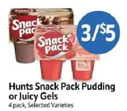 Homeland Market Hunts Snack Pack Pudding or Juicy Gels offer