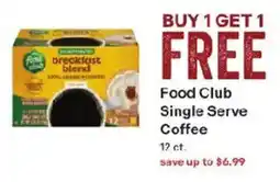 Coborn's Food Club Single Serve Coffee offer