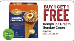 Coborn's Kemps Ice Cream Sundae Cones offer