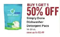 Coborn's Simply Done Dishwasher Detergent Pacs offer